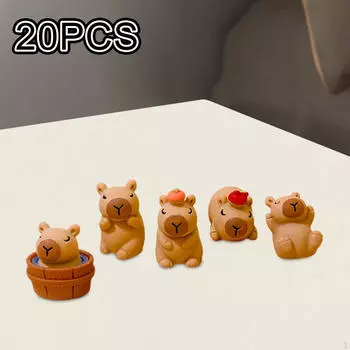 20 шт. Статуэтка из смолы Капибара Статуэтка Ремесла Художественное произведение Украшения Животное Скульптура для стола