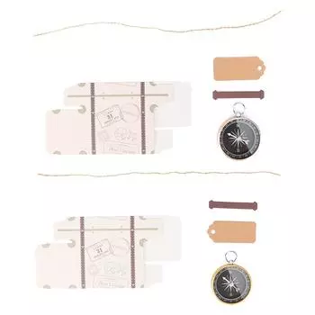 20 шт. свадебных подарочных коробок, конфетных коробок с компасом и бирками из крафт-бумаги для путешествий, свадебных сувениров, украшений Golden