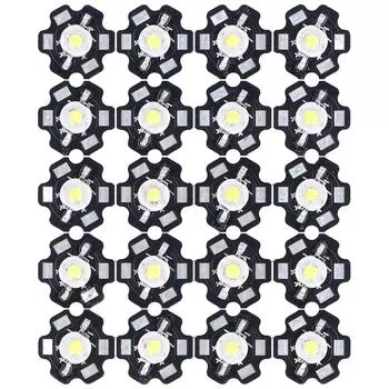 20 шт. светодиодных лампочек с низким напряжением, алюминиевый светодиодный чип с высокой яркостью и алюминиевой подложкой для самостоятельного изготовления