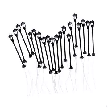 20 шт. светодиодных мини-ламп для песочного стола, черный миниатюрный фонарь для садовой дорожки