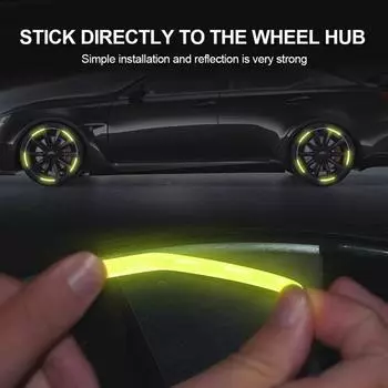 20 шт., светоотражающая наклейка на ступицу колеса автомобиля, 3d стереошины, декоративные полоски, светящиеся наклейки для ночного предупреждения