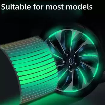 20 шт., светоотражающая наклейка на ступицу колеса автомобиля, обод шины, светоотражающие полосы, светящиеся для ночного вождения, наклейка на колесо автомобиля, велосипеда, мотоцикла