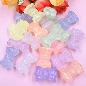 20 шт. свободные бусины 16,2*24,2 мм с отверстием, красочный материал ручной работы, подвески для изготовления ювелирных изделий, бант, изысканный акрил, сделай сам жёлтый