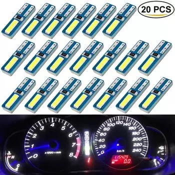 20 шт. T5 LED 74 W1.2W W3W Супер яркие светодиодные лампы Авто Клин Приборная панель Манометрическая лампа Предупреждающий индикатор автомобиля Индикатор приборной панели Светильник красный