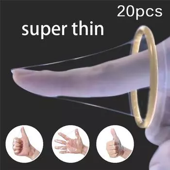 20 шт., таблетки, ультратонкие латексные смазочные презервативы для взрослых (без коробки)