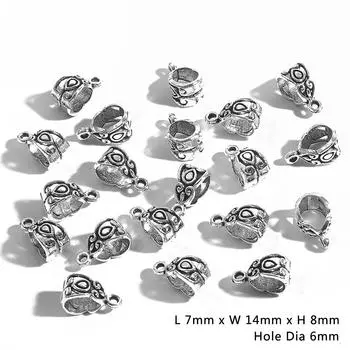 20 шт тибетские серебряные треугольные кулонные бусины для изготовления аксессуаров своими руками 04-7x14mm 20pcs серебряный