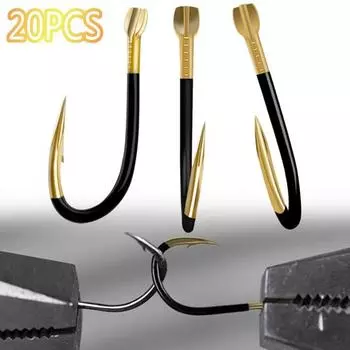 20 шт титановый колючий крючок червь рыболовные снасти держатель наживки сплав рыболовные инструменты Size 5