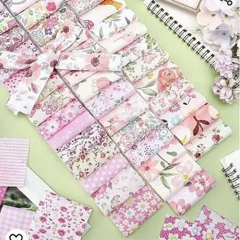 20 шт. Ткань для шитья ручной работы, текстильная пэчворк, цветочный принт, хлопковая ткань для рукоделия, сделай сам 6.5cmx50cm