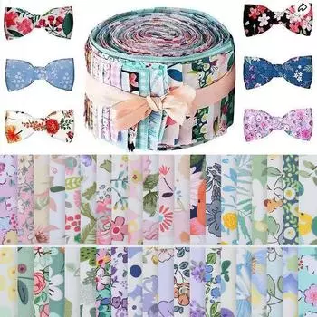 20 шт. Ткань ручной работы с цветочным принтом, текстильная пэчворк, хлопковая ткань для рукоделия, сделай сам, рукоделие 6.5cmx50cm синий/фиолетовый