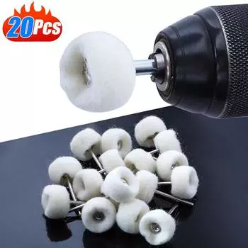 20 шт. тонкая шерстяная полировальная головка для шлифовки дрелей ювелирных изделий металлов кругов полировки войлока QSTEXPRESS вращающийся инструмент аксессуары