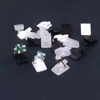 20 шт. TONVIC мини-подставка для колец, пластиковые держатели для ювелирных изделий, подставки для колец, упаковочный реквизит, бесплатная доставка чёрный