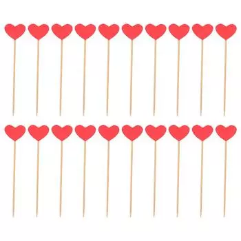 20 шт. Топольные шампуры деликатесные красные прочные милые пасхальные украшения своими руками для дня рождения, свадьбы