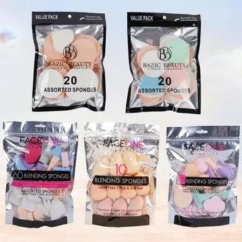 20 шт., треугольная трапециевидная пудра, для влажного и сухого использования, экономия губки, яйца, BB, тональный крем, инструмент для макияжа 20pcs/pack