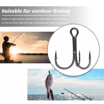 20 шт. тройные крючки для рыбалки, устойчивые к коррозии, сильные проникающие пресноводные и соленые сменные рыболовные острые крючки 8