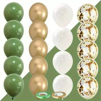20 шт. Украшение для выпускного вечера зелено-желтое 2024/зелено-желтое украшение для выпускного/желто-зеленый золотой шар 2024/украшение на день рождения 20pcs
