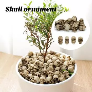 20 шт., украшение в виде мини-черепа, декор для цветочного горшка на Хэллоуин, реалистичный миниатюрный череп из смолы, ремесло для дома, Graden 20PCS