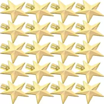 20 шт. Украшения Мини Рождественская елка Верхушка Звезда Отец Дом Праздник Верхушка Пластиковый Орнамент серебряный