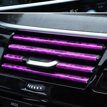 20 шт., универсальная автомобильная декоративная полоса для выхода воздуха, гальваника, красочная U-образная форма, декоративная отделка, аксессуары для стайлинга автомобиля вино красного