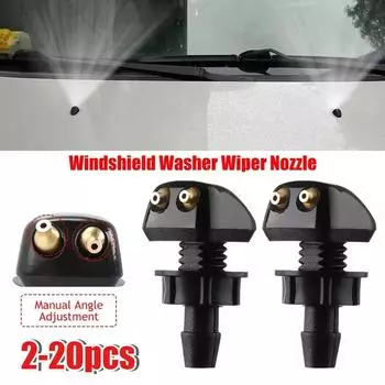 20 шт. Универсальная насадка для омывателя лобового стекла, распылитель, водосливной носик для Toyota, Mazda, Hyundai, автомобильные аксессуары 2PCS зелёный