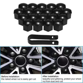20 шт. универсальные колпачки для колесных гаек диаметром 17 мм, черные колпачки для гаек с покрытием, черные