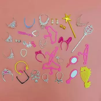 20 шт., универсальные серьги, браслеты, корона для 1/6, набор аксессуаров для куклы, ювелирные изделия для куклы, сделай сам, украшение, игрушка