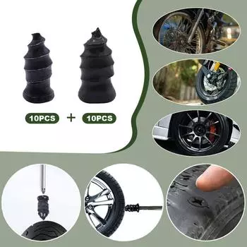 20 шт. универсальных инструментов для ремонта автомобиля, инструменты для ремонта повреждений шин, гвозди для ремонта автомобильных шин, аксессуары для проколов колес чёрный