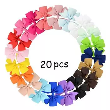 20 шт./уп. Случайные цвета, леденцовые детские заколки для волос простого дизайна для хвостика девочки и детские аксессуары для волос