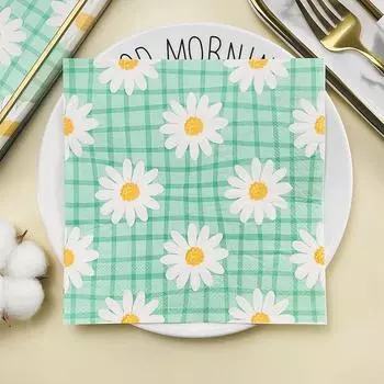 20 шт./упак. 33*33 см 2-слойные одноразовые салфетки для вечеринок с цветочным узором