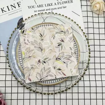 20 шт./упак. 33*33 см 2-слойные одноразовые салфетки для вечеринок с цветочным узором