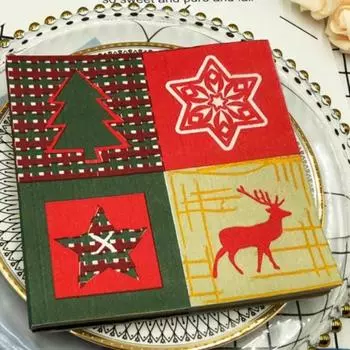 20 шт./упак. 33*33 см 2-слойные одноразовые салфетки для вечеринок с рождественским узором