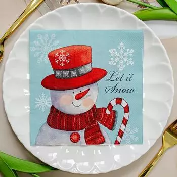 20 шт./упак. 33*33 см 2-слойные одноразовые салфетки для вечеринок с рождественским узором