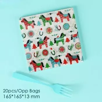 20 шт./упак. 33*33 см 2-слойные одноразовые салфетки для вечеринок с рождественским узором