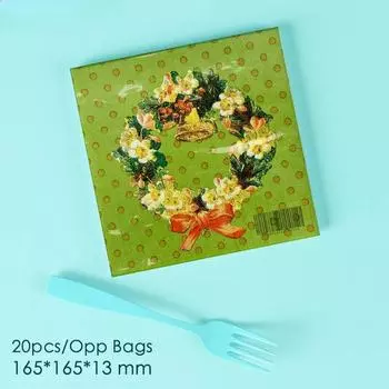 20 шт./упак. 33*33 см 2-слойные одноразовые салфетки для вечеринок с рождественским узором