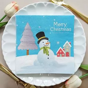 20 шт./упак. 33*33 см 2-слойные одноразовые салфетки для вечеринок с рождественским узором