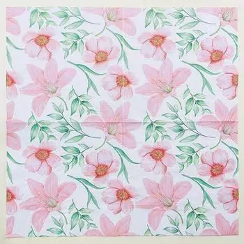 20 шт./упак. 33*33 см 2-слойные одноразовые салфетки для вечеринок с цветочным узором