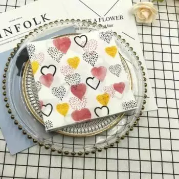 20 шт./упак. 33*33 см 2-слойные одноразовые салфетки для вечеринок с узором для свадебной церемонии