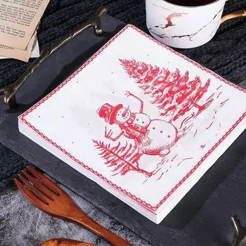 20 шт./упак. 33*33 см 2-слойные одноразовые салфетки для вечеринок с рождественским узором