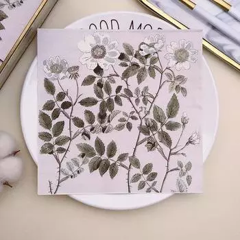 20 шт./упак. 33*33 см 2-слойные одноразовые салфетки для вечеринок с китайским цветочным узором