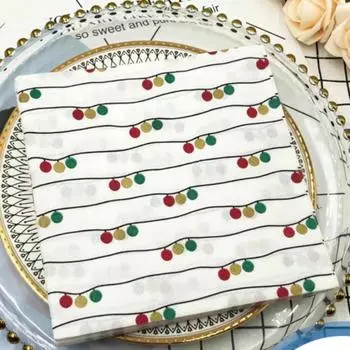 20 шт./упак. 33*33 см 2-слойные одноразовые салфетки для вечеринок с рождественским узором