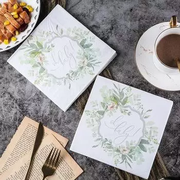 20 шт./упак. 33*33 см 2-слойные одноразовые салфетки для вечеринок с цветочным узором