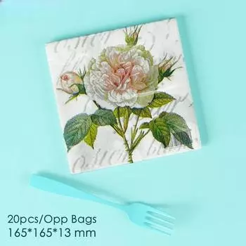 20 шт./упак. 33*33 см 2-слойные одноразовые салфетки для вечеринок с китайским цветочным узором