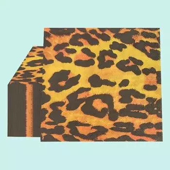 20 шт./упак. 33*33 см 2-слойные одноразовые салфетки для вечеринок с леопардовым принтом
