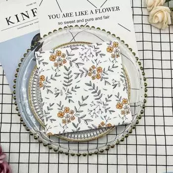 20 шт./упак. 33*33 см 2-слойные одноразовые салфетки для вечеринок с цветочным узором