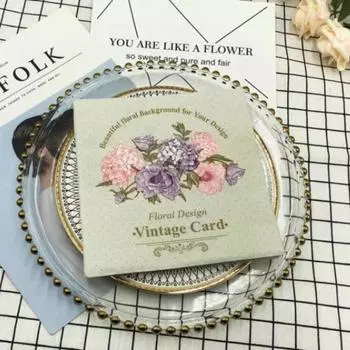 20 шт./упак. 33*33 см 2-слойные одноразовые салфетки для вечеринок с цветочным узором