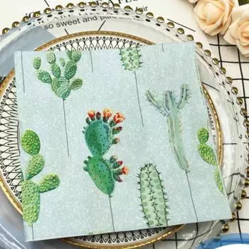 20 шт./упак. 33*33 см 2-слойные одноразовые салфетки для вечеринок с цветочным узором