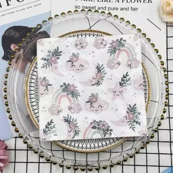 20 шт./упак. 33*33 см 2-слойные одноразовые салфетки для вечеринок с рисунком из мультфильмов