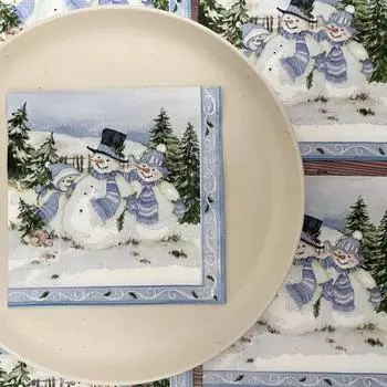 20 шт./упак. 33*33 см 2-слойные одноразовые салфетки для вечеринок с рождественским узором