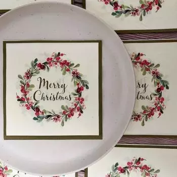 20 шт./упак. 33*33 см 2-слойные одноразовые салфетки для вечеринок с рождественским узором