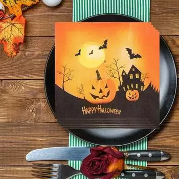 20 шт./упак. 33*33 см 2-слойные одноразовые салфетки для вечеринки с рисунком Хэллоуина