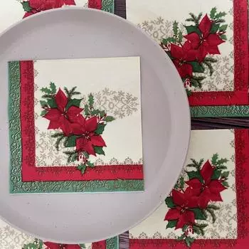 20 шт./упак. 33*33 см 2-слойные одноразовые салфетки для вечеринок с рождественским узором